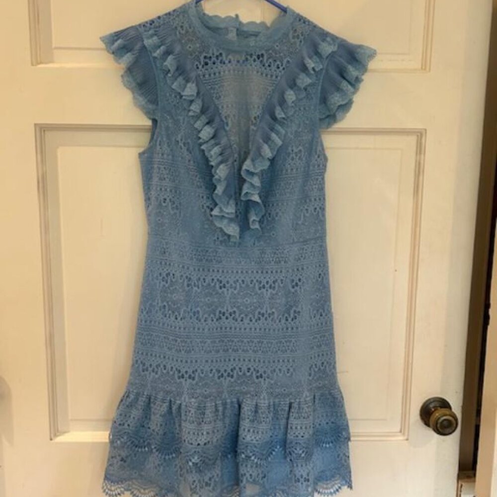 Saylor Open Back Blue Lace Dress size Medium